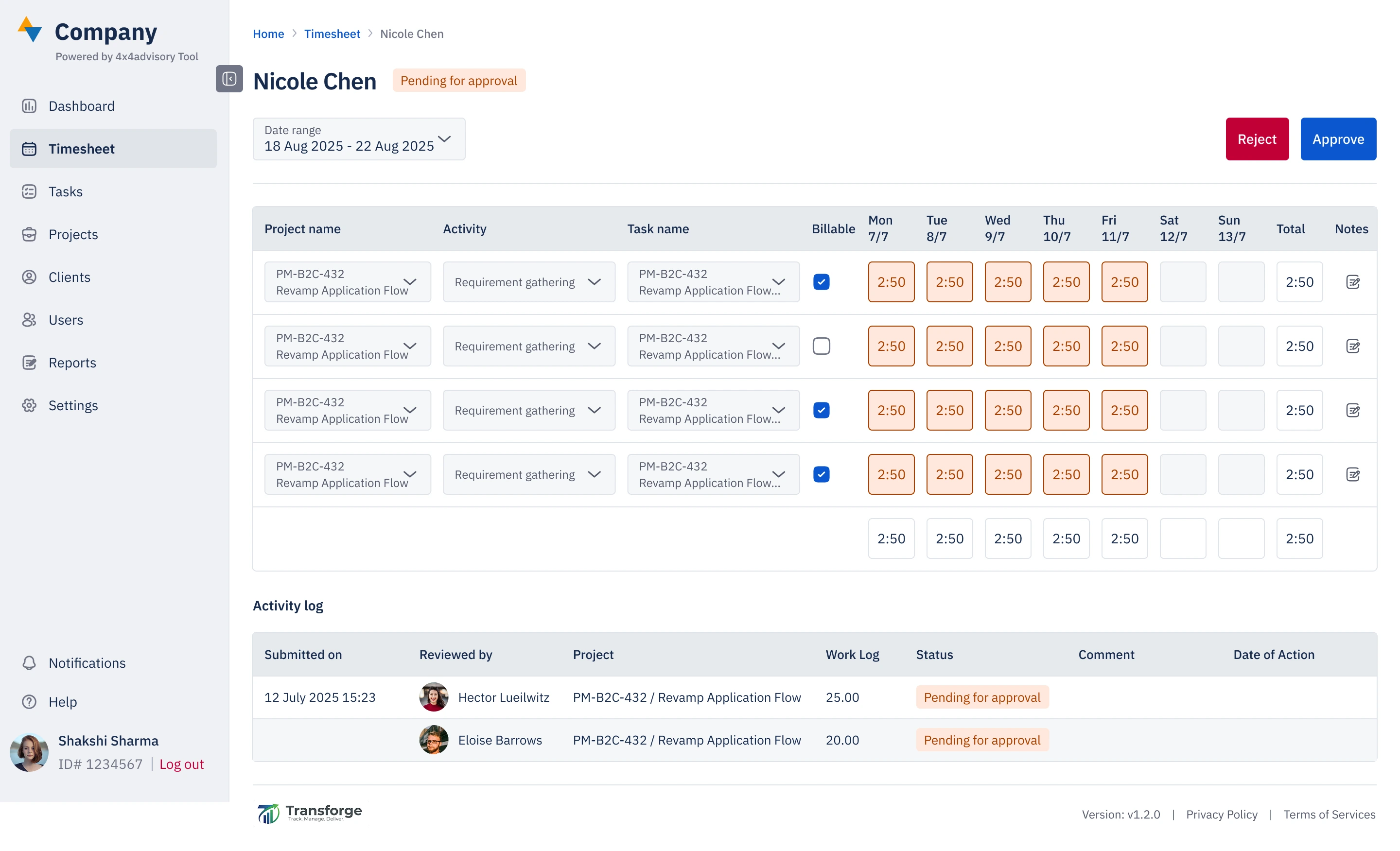 Timesheet Management Icon
